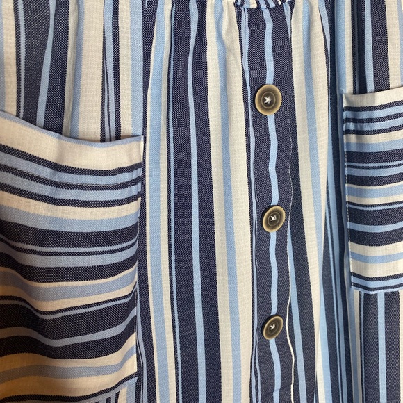 Brand New! Naïf Blue and White Vertical Striped Dress with Buttons Size PS - Picture 6 of 6